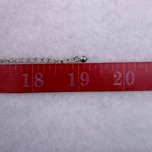 Silver Tone Womens Necklace With Crystals & Teardrop Yellow Gem Statement - Picture 5 of 5